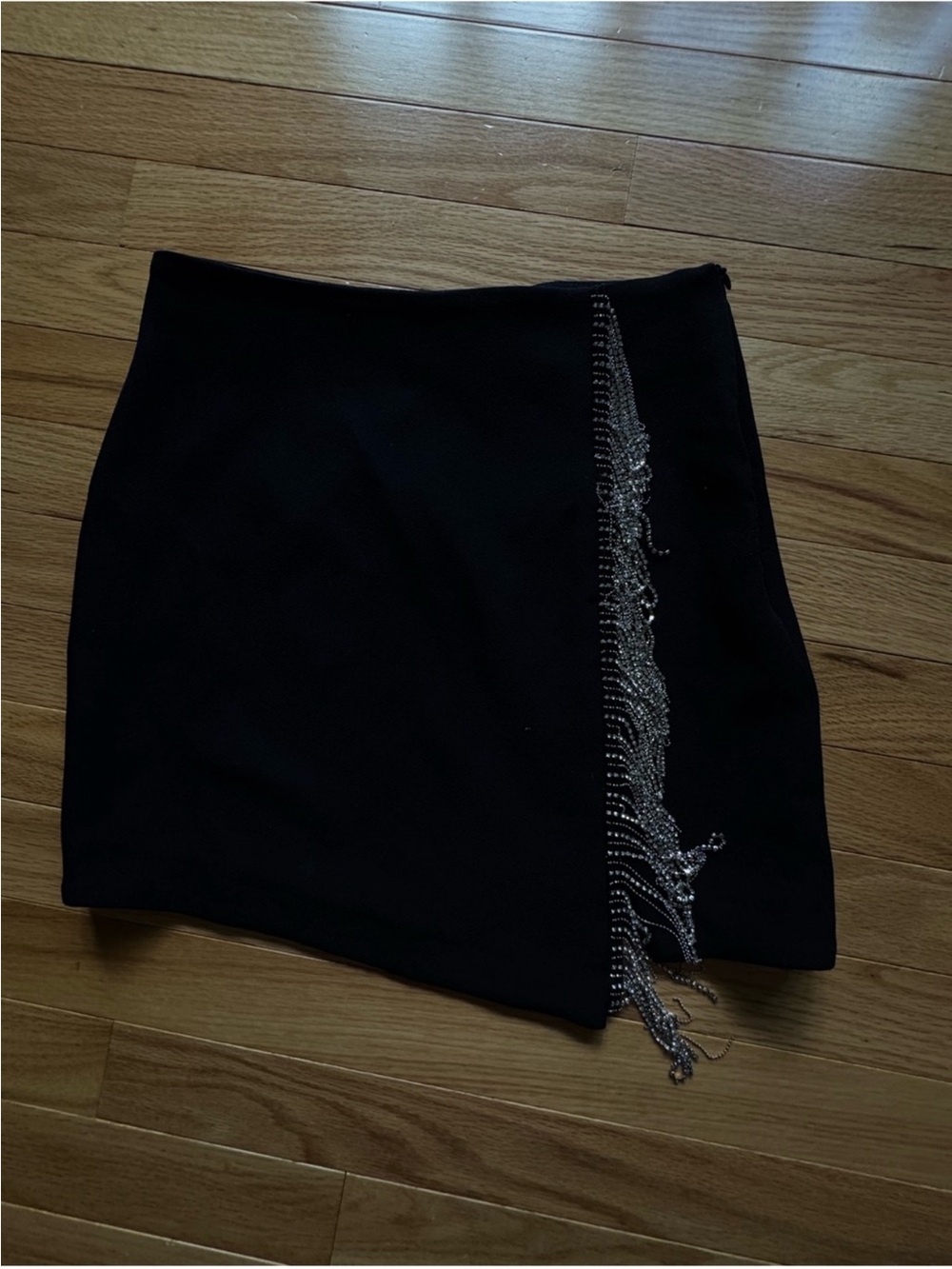 Zara Mini rhinestone fringe skirt